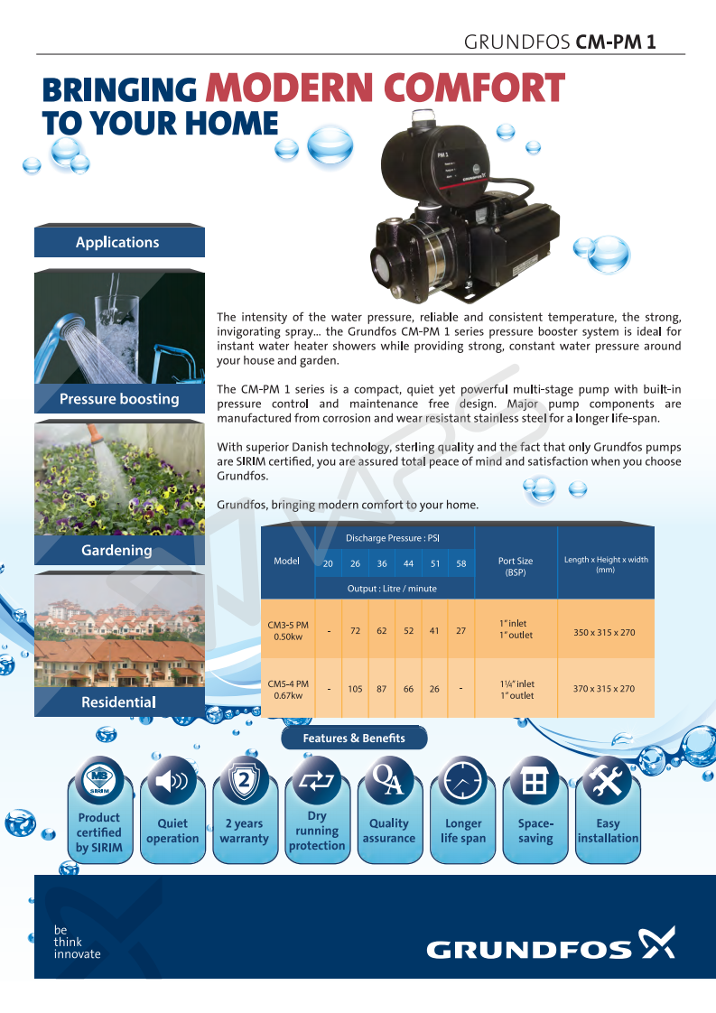 Grundfos Water Pump CM-PM1 Catalog - Grundfos Malaysia