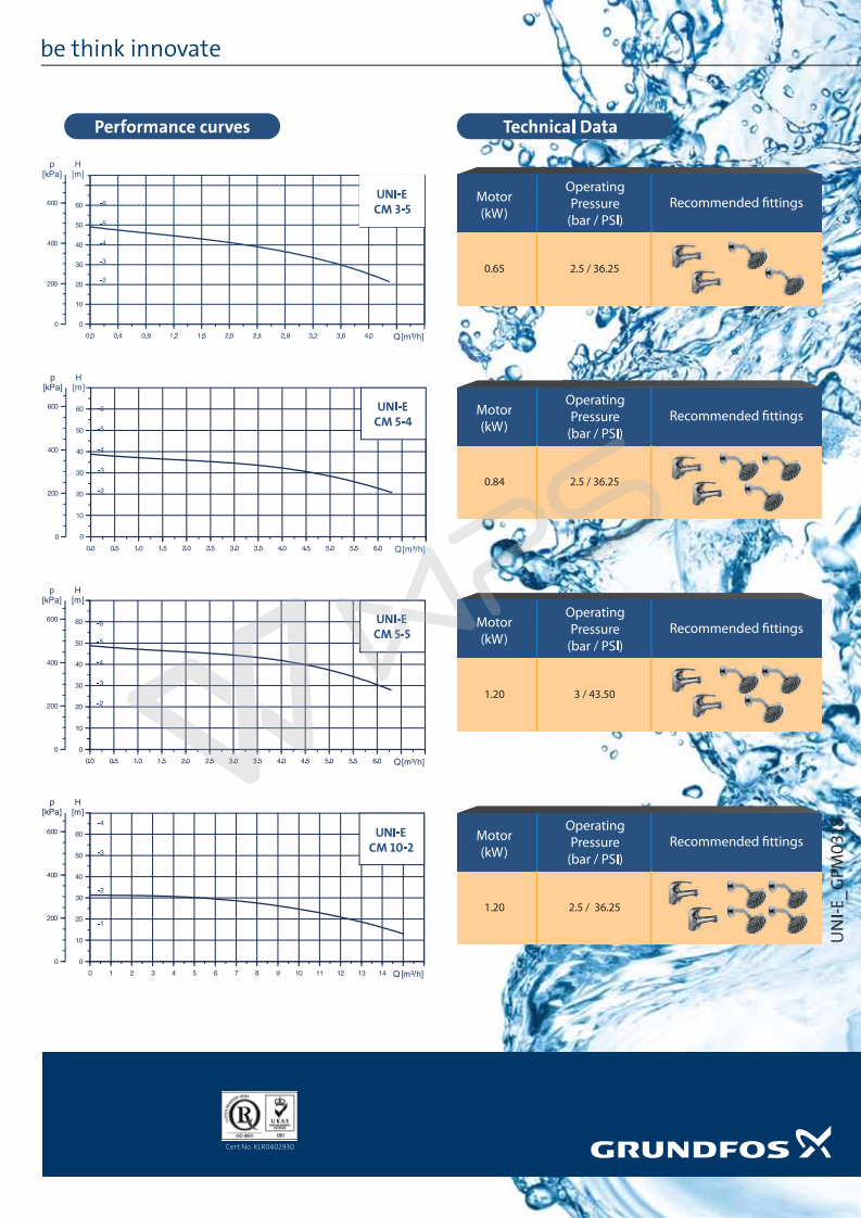 Grundfos Uni-E CM Variable Speed Water Pump (Inverter Pump ...