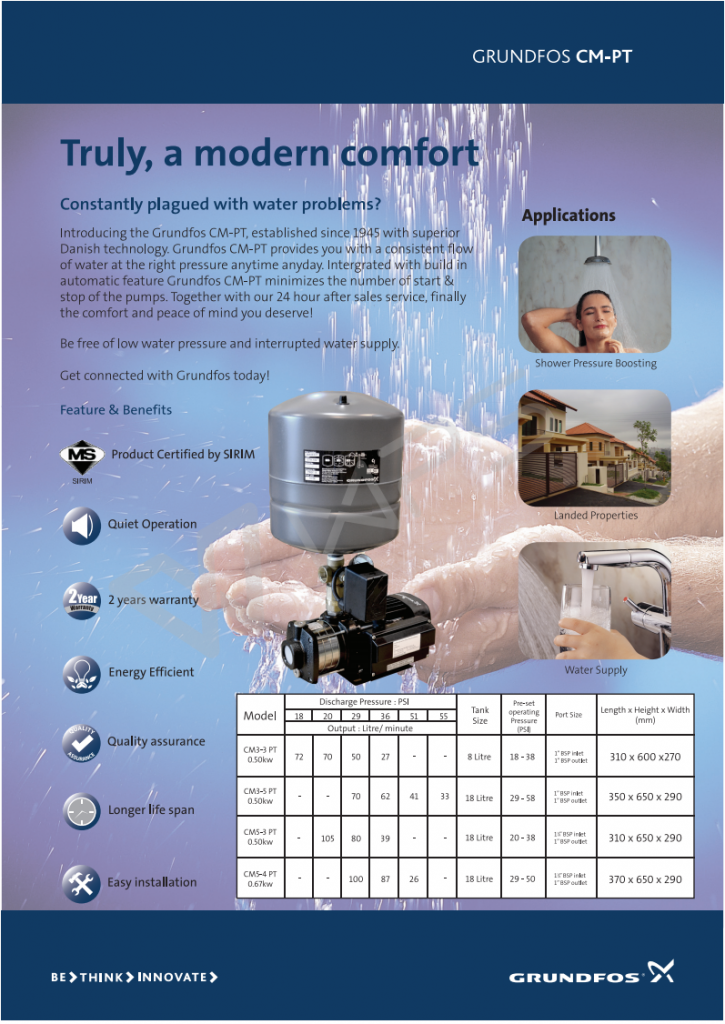 Grundfos CMPT Water Booster Pump Best Water Pump Price Malaysia