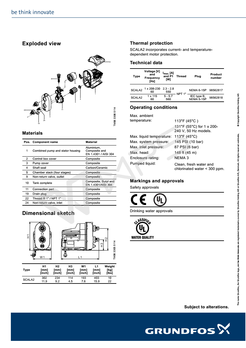 Grundfos Water Pump Scala2 Malaysia Supplier