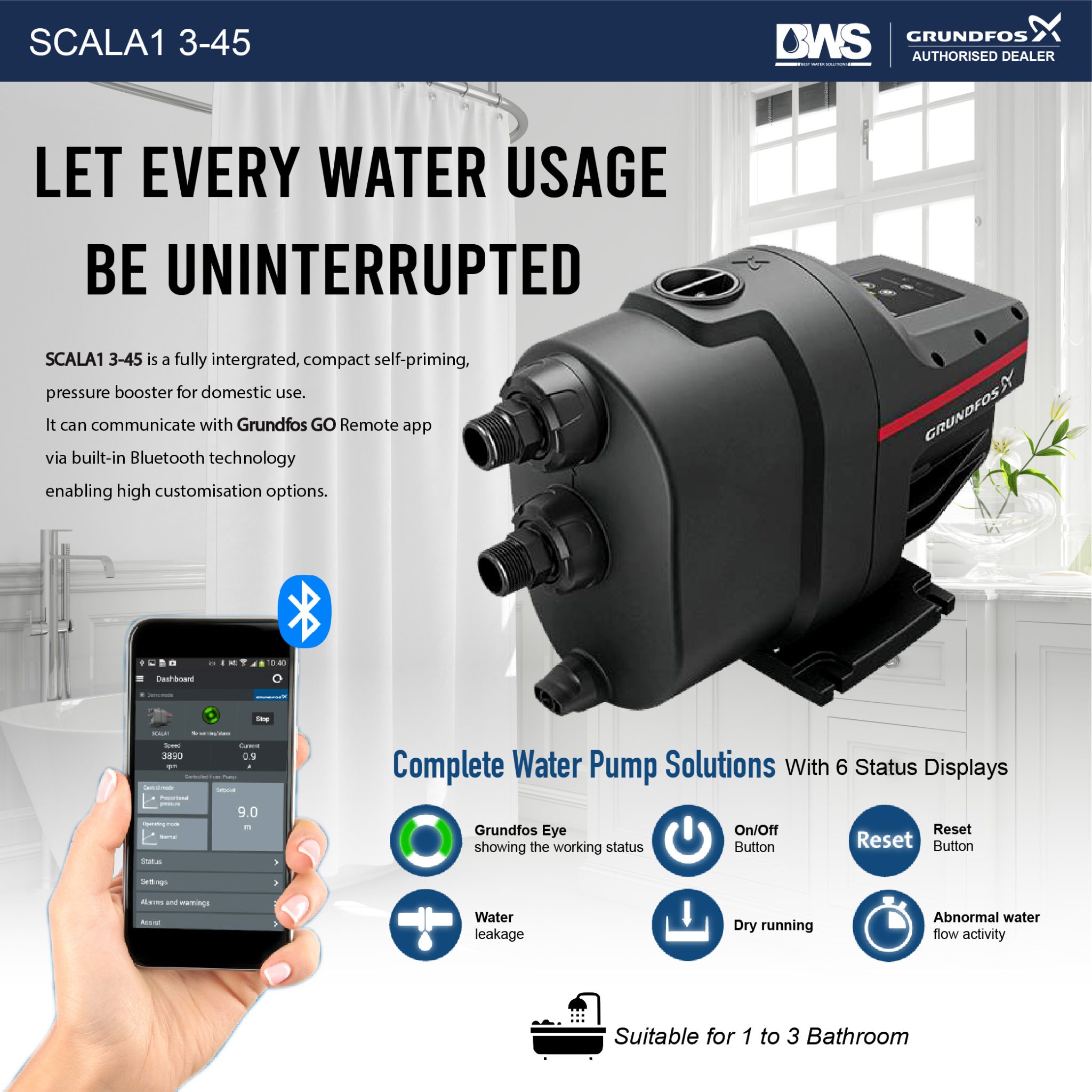 Grundfos Scala1 Self Priming Water Pump Grundfos Water Pump